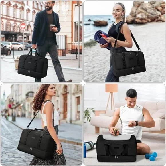 Gym Bag for Men Women, Large Travel Duffle Bag with Shoe Compartment, NEW - Picture 7 of 14